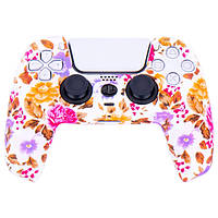 Силіконовий чохол для джойстика Sony PlayStation PS5 Type 8 Flowers тех.пак