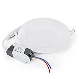 Круглий вбудований панельний LED-світильник 18 Вт без корпусу тонка світлодіодна панель 6500 К, фото 3