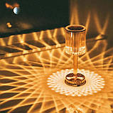 Настільна кришталева лампа із сенсорним керуванням 3 кольори | 3д нічник | Настільний світильник-нічник, фото 3