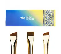 Набір пензлей для фарбування брів BROW BRUSHES UKRAINIAN EDITION професійний Zola