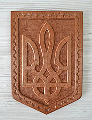 Герб України дерев'яний настінний темнокоричневий 21см