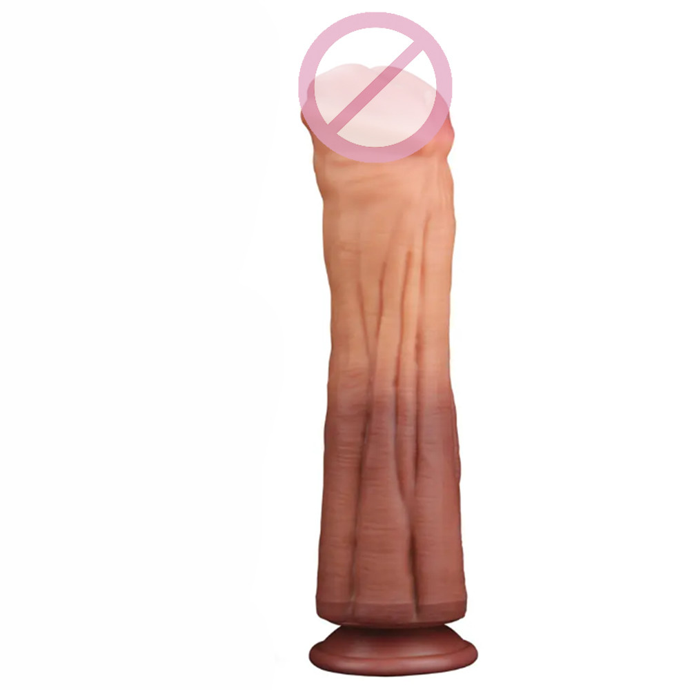 Фалоїмітатор реалістичний — Dual layered Platinum Silicone Cock 12"