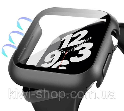 Чохол Бампер для Apple watch Series 7 8 41 mm мм протиударний чорний, захисне скло Apple watch 78 Series