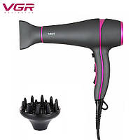 Профессиональный фен для укладки волос VGR Professional Hair Dryer V-402 2200W мощный фен с диффузором (NS)