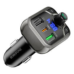 FM-модулятор Borofone BC38 Flash Energy PD20W/QC3.0 2USB Black