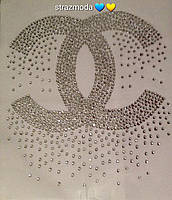 0059 Термоналіпка для одягу chanel стрази аплікація/ наклейка на одежду из страз