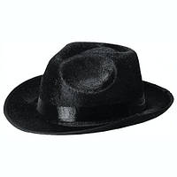 Черная гангстерская шляпа с черной лентой карнавальная