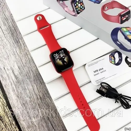 Купить Смарт часы М16 плюс Red. Все кнопки активные.Smart Watch Series ...