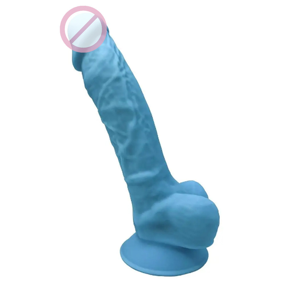 Фалоїмітатор реалістичний із мошокою SilexD Johnny Blue (MODEL 1 size 7in)