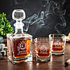 Набір для віскі з іменним гравіюванням Графин 500 мл і склянки 300 мл Подарунок чоловікові шефу DS-0007, фото 9