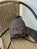 Портфель мини женский Louis Vuitton Palm Springs Mini Brown Chess LV Луи Витон рюкзак через плечо сумка