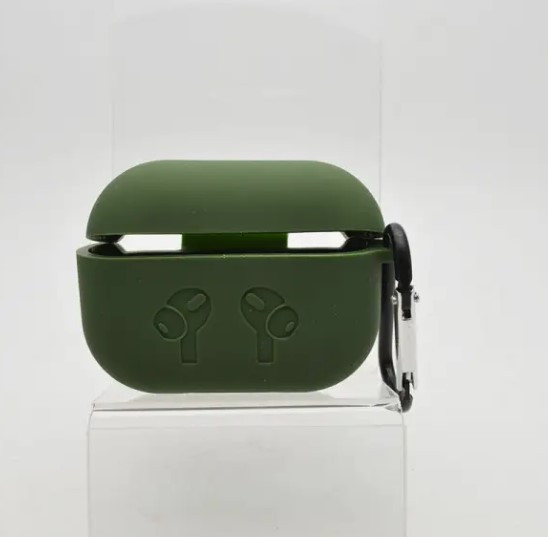 Чохол накладка з карабіном Silicon Case для Apple AirPods Pro Midnight Green