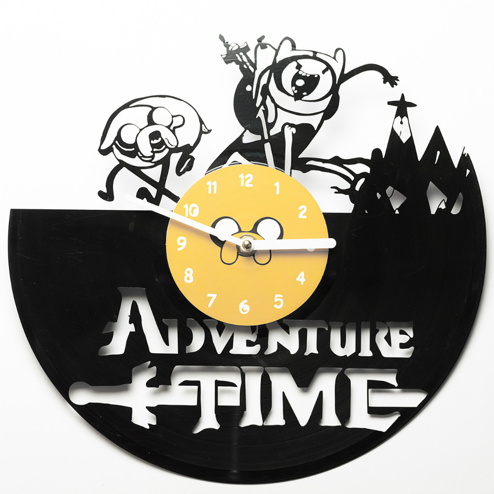 Настінний годинник з вініла "Adventure time"