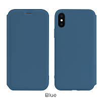 Чехол-книжка Hoco Colorful series liquid silicone case для Apple iPhone X/XS Blue