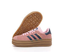 Жіночі кросівки на рожеві платформі Adidas Gazelle Bold. Замшеві кеди жіночі весна літо Адідас Газель, фото 5
