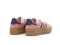 Жіночі кросівки на рожеві платформі Adidas Gazelle Bold. Замшеві кеди жіночі весна літо Адідас Газель, фото 7