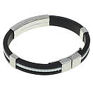 Браслет з нержавіючої медичної стали на силіконовому ремінці «Лоренцо», фото 2