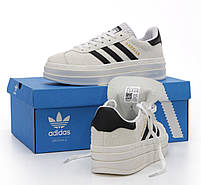 Кросівки жіночі на платформі білі Adidas Gazelle Bold. Замшеві кеди жіночі весна літо білі Адідас Газель, фото 8