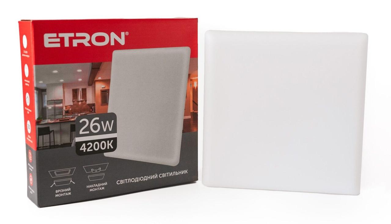 Світлодіодний світильник ETRON Multipurpose 1-EMP-760 26W 175-265V 4200К ІР20 квадрат