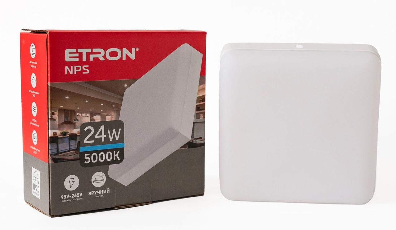 Світлодіодний світильник ETRON NPS 1-EMP-781 24W 95-265V 5000К ІР20 квадрат
