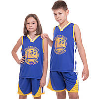 Форма баскетбольна дитяча NBA Golden State Warriors No30 Curry (зріст 120-165 см, синя)