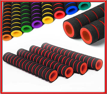 5 шт Ручки/гріпси неопренові(поролонові) для турніка, брусів, керма велосипеда, самоката м'які (Тайвань) Червоні 1шт Код/Артикул