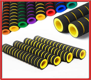 5 шт Ручки/гріпси неопренові (поролонові) для турніка, брусів, руля велосипеда, самоката м'які (Тайвань) Жовті 1шт Код/Артикул