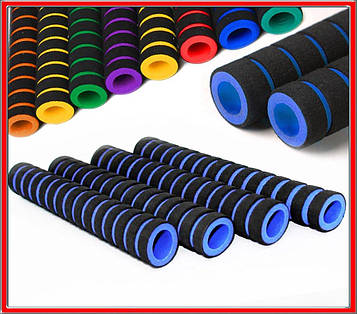 5 шт Ручки/гріпси неопренові (поролонові) для турніка, брусів, руля велосипеда, самоката м'які (Тайвань) Сині 1шт Код/Артикул