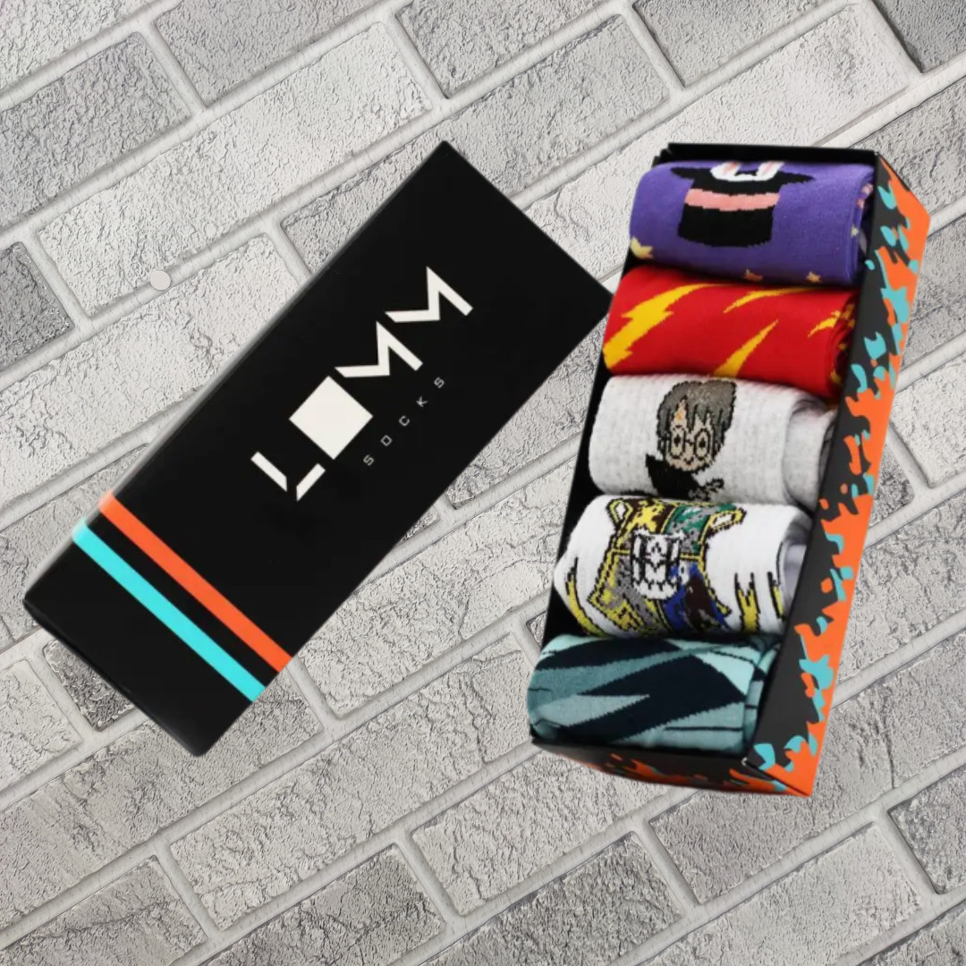 НАБІР ШКАРПЕТОК ONE SIZE ДЕМІСЕЗОННІ ВИСОКА ГУМКА В ПОДАРУНОЧНІЙ КОРОБЦІ (5 ПАР) №104 HARRY 30033675, фото 1