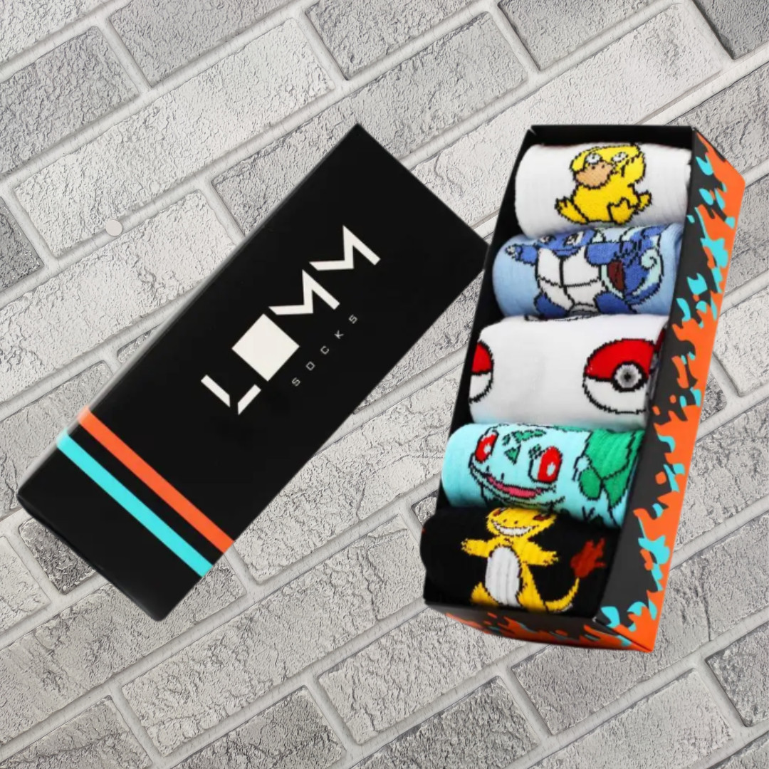 НАБІР ШКАРПЕТОК ONE SIZE ДЕМІСЕЗОННІ ВИСОКА ГУМКА У ПОДАРУНОЧНІЙ КОРОБЦІ (5 ПАР) №108 POKEMON 30033679, фото 1