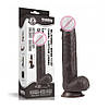 Фалоїмітатор реалістичний із мошокою — 9.5" Sliding-Skin Dildo Coffee, фото 7