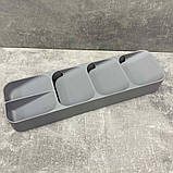 Органайзер для столових приборів 39,5*11*5,7 см A-Plus 513 CC сірий, фото 3