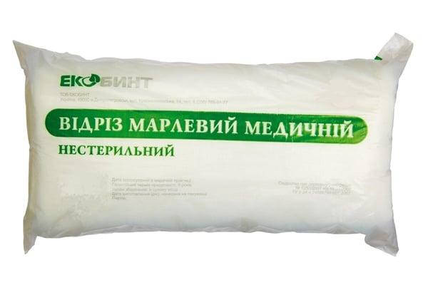 МАРЛЯ ВІДРІЗ МАРЛЕВИЙ НЕСТЕРИЛЬНИЙ 2 м х 90 см тип №17 ЕКОБИНТ, фото 1