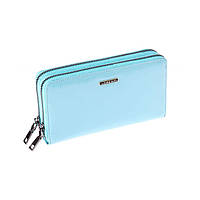 Жіночий гаманець клатч на 2 відділи модний та місткий, шкіряний гаманець Lorenti 77007-NIC Блакитний