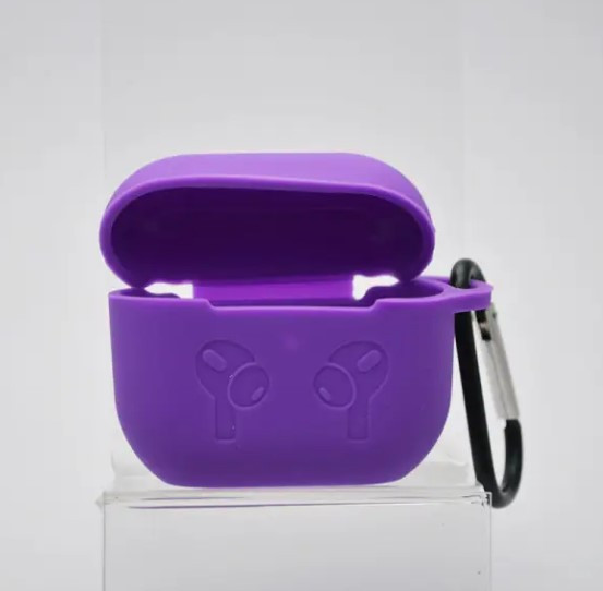 Чохол накладка з карабіном Silicon Case для AirPods 3 Purple