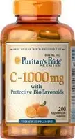 Витамин С Puritan's Pride Vitamin C-1000 mg with Bioflavonoids (200 капсул)