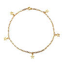 Жіночий браслет на ногу з нержавіючої медичної сталі з позолотою "Starlet", фото 2