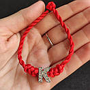 Червона нитка на руку оберіг "All Dreams" з літерою К, фото 2