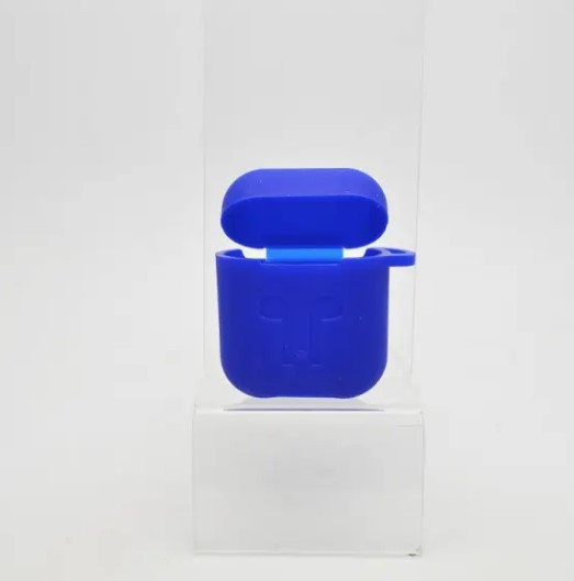 Чохол накладка з карабіном Silicon Case для Apple AirPods Dark Blue