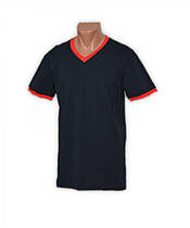 Футболка чоловіча трикотажна Мисик стрейч-бавовна Чорна з червоним 56