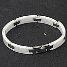 Браслет з нержавіючої медичної сталі з білою керамікою «Досконалість», фото 2