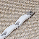 Браслет з нержавіючої медичної сталі з білою керамікою «Досконалість», фото 4