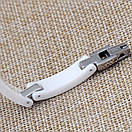 Браслет з нержавіючої медичної сталі з білою керамікою «Досконалість», фото 3