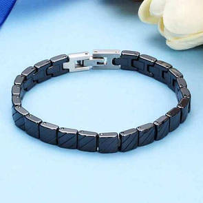Браслет з нержавіючої медичної сталі з чорною керамікою «Престиж»