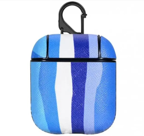 Чохол накладка Silicone Case для AirPods Art Blue Rainbow