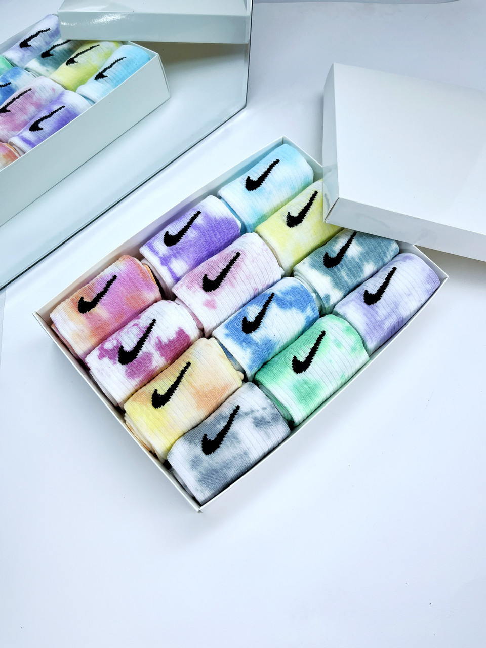 Кольорові tie-dye чоловічи високі в боксі  - 12 пар, фото 1