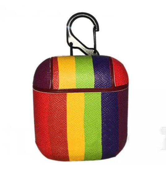 Чохол накладка Silicone Case для AirPods Art Red Rainbow