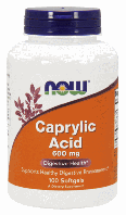 Каприловая кислота Now Foods Caprylic Acid 600mg 100 sgels