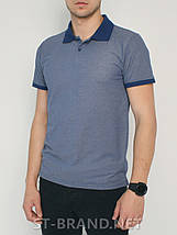 Розміри: М (48). Чоловіча футболка поло з натурального бавовняного матеріалу, теніска - синя джинсова, фото 3