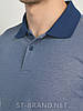 Розміри: М (48). Чоловіча футболка поло з натурального бавовняного матеріалу, теніска - синя джинсова, фото 3